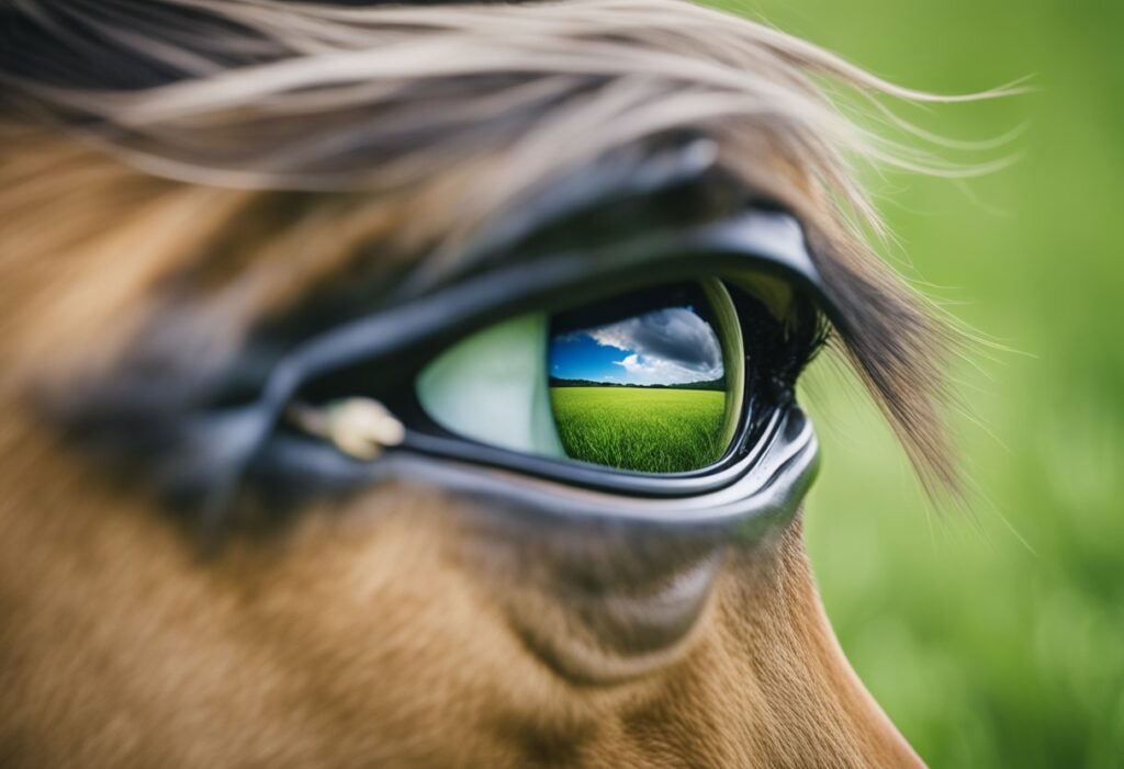 Close up rendering of a horse eye
