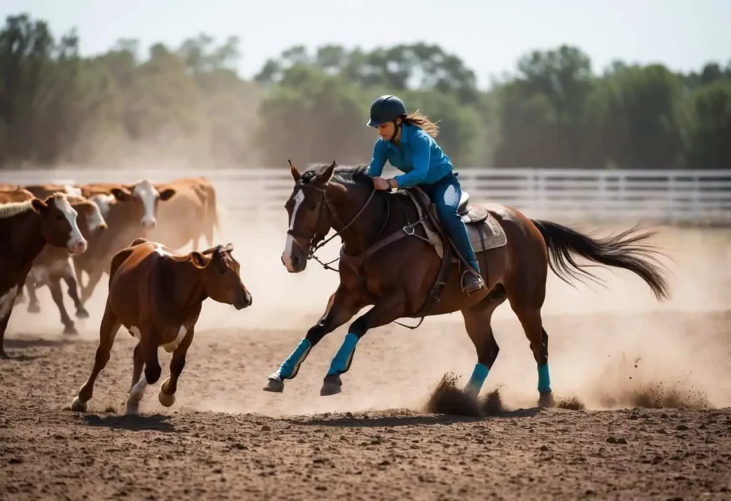 Cowgirl Competing in Cutting Events